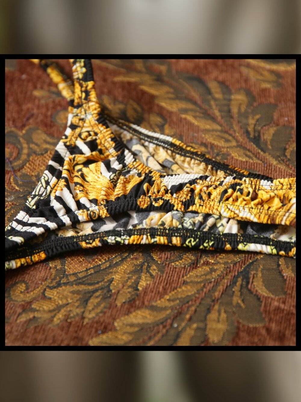 Mens Baroque Golden PushOut thinsides thong Handmade - Picture 5 of 5